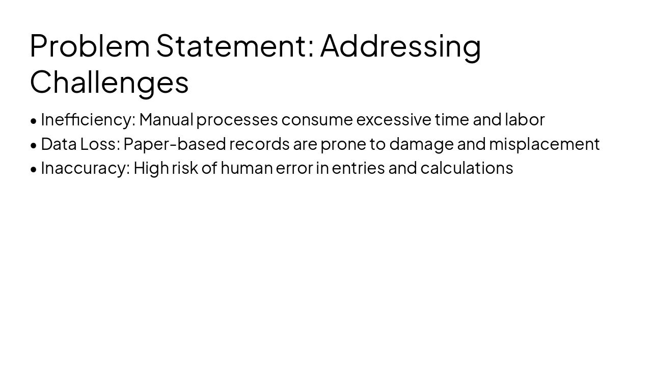 Slide 3 - Problem Statement: Addressing Challenges