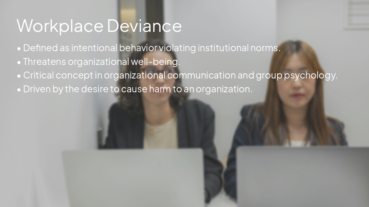 Slide 5 - Workplace Deviance