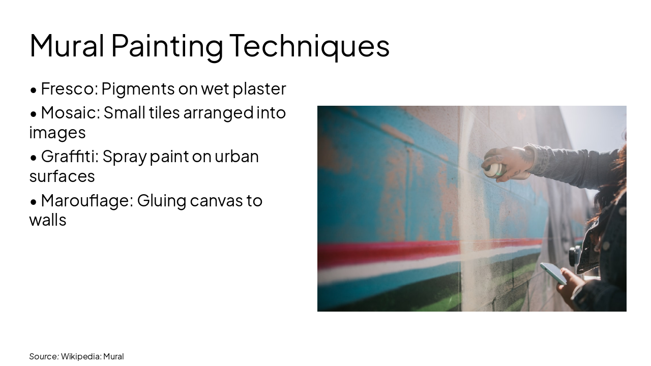 Slide 4 - Mural Painting Techniques