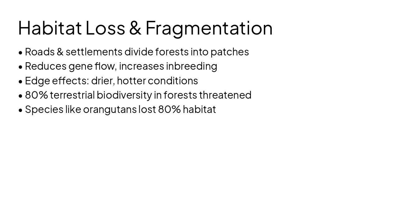 Slide 5 - Habitat Loss & Fragmentation