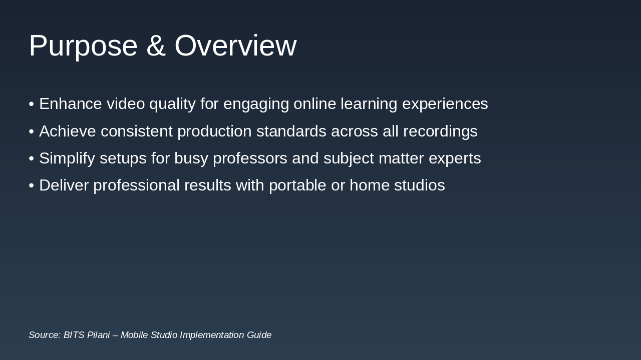 Slide 2 - Purpose & Overview