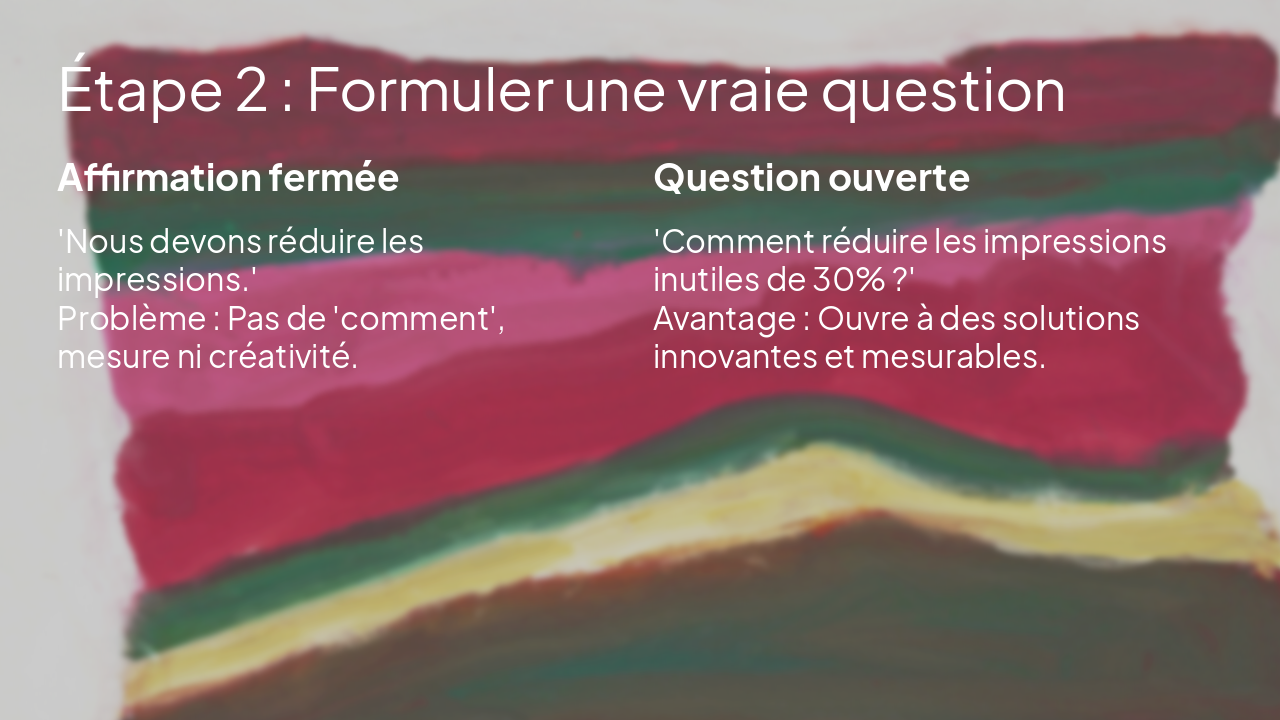 Slide 6 - Étape 2 : Formuler une vraie question