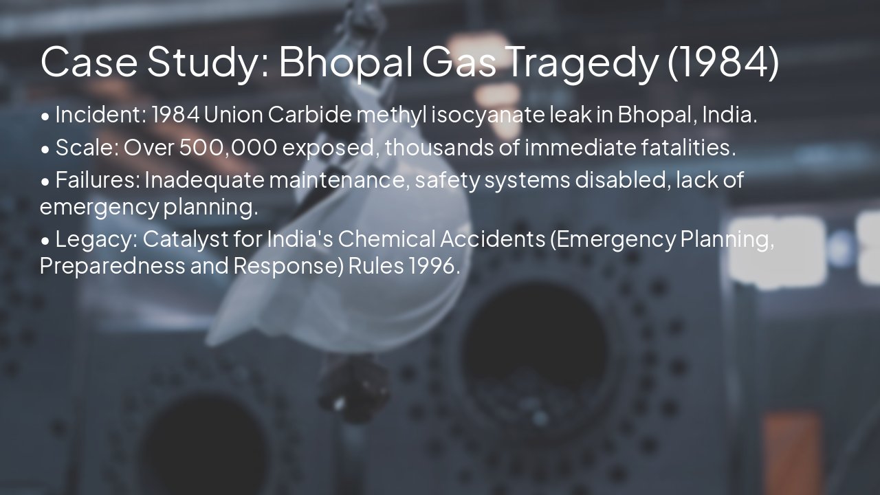 Slide 5 - Case Study: Bhopal Gas Tragedy (1984)
