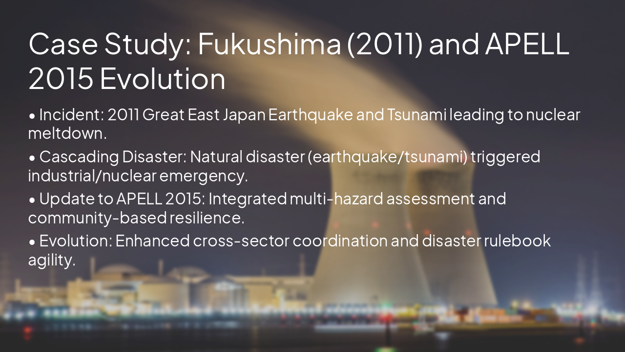 Slide 6 - Case Study: Fukushima (2011) and APELL 2015 Evolution