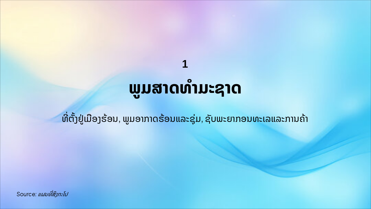 Slide 3 - ພູມສາດທໍາມະຊາດ