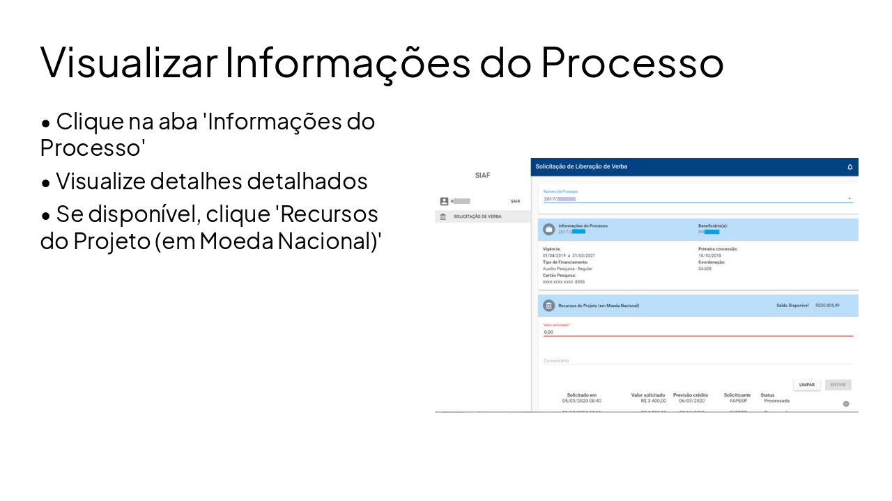Slide 7 - Visualizar Informações do Processo
