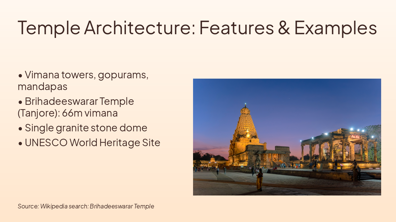Slide 4 - Temple Architecture: Features & Examples