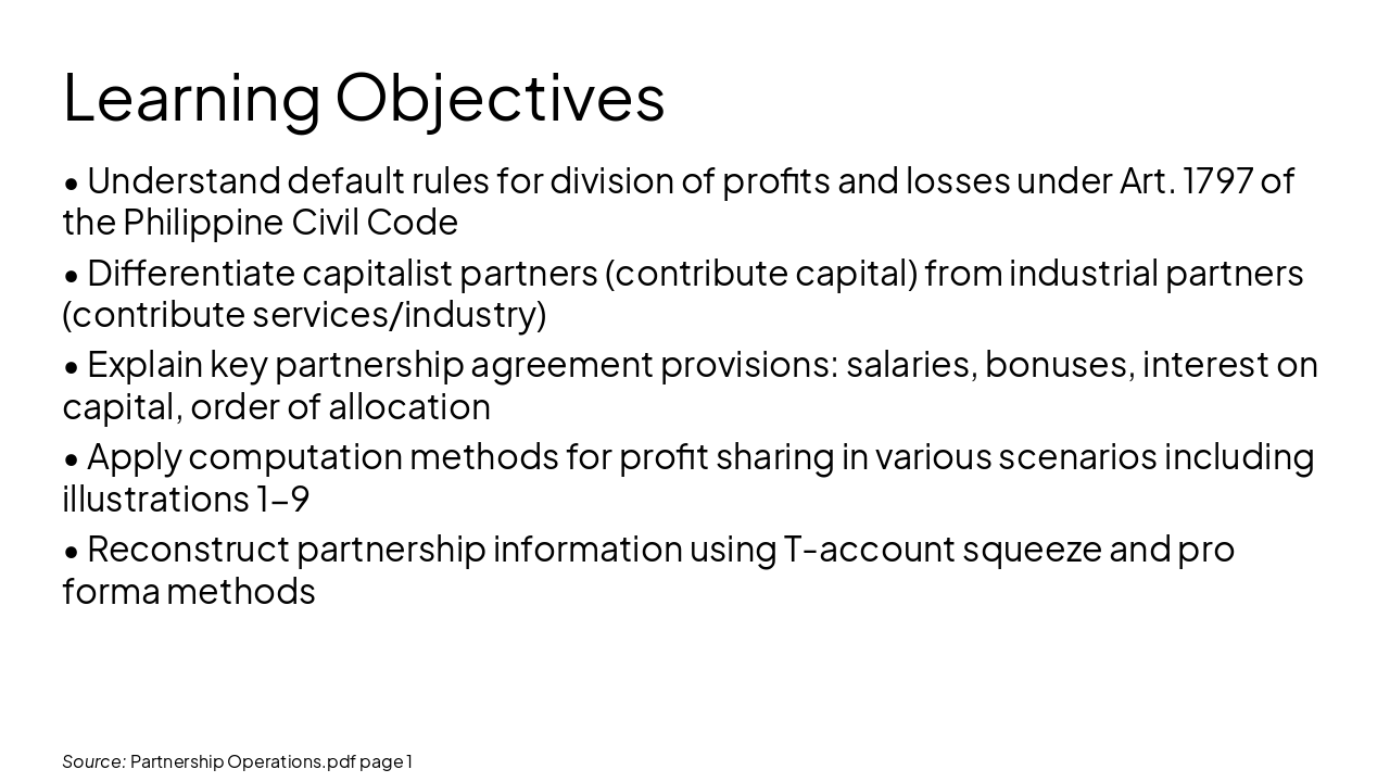 Slide 2 - Learning Objectives