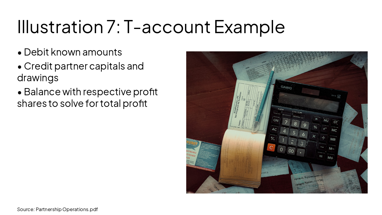 Slide 20 - Illustration 7: T-account Example