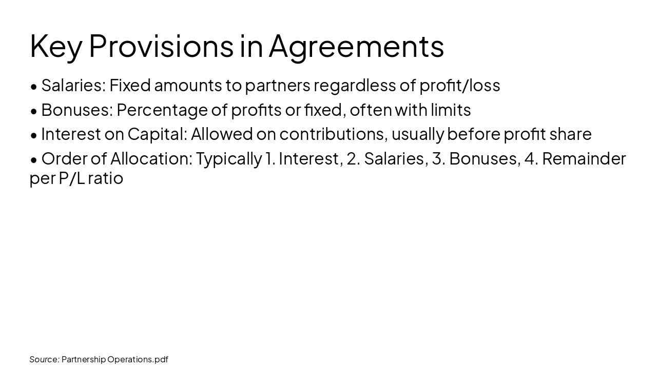 Slide 6 - Key Provisions in Agreements
