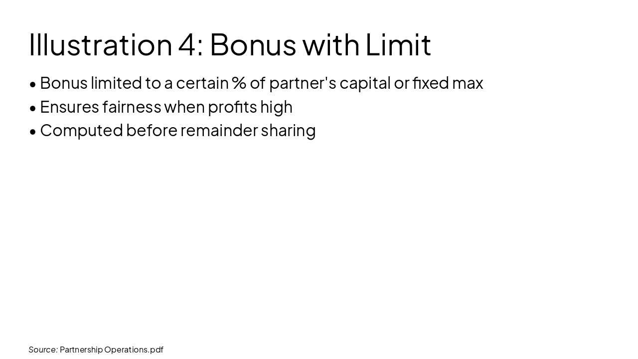 Slide 13 - Illustration 4: Bonus with Limit
