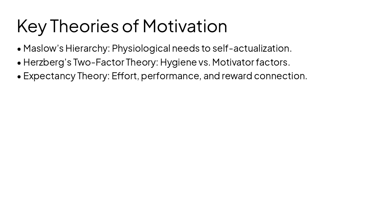 Slide 4 - Key Theories of Motivation