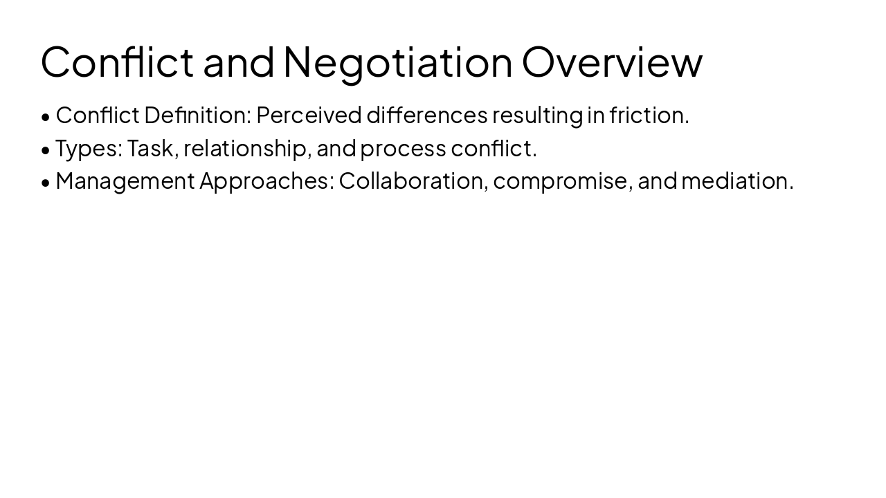 Slide 8 - Conflict and Negotiation Overview