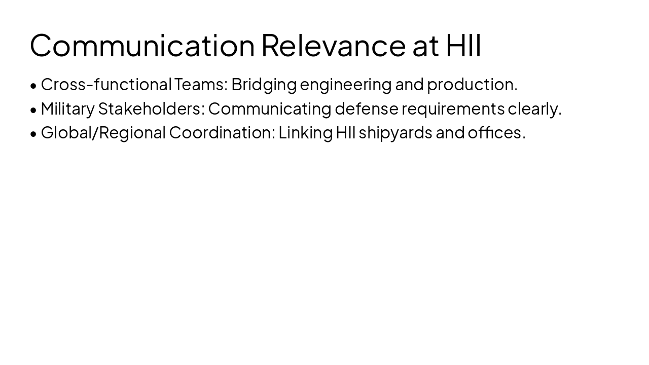 Slide 13 - Communication Relevance at HII