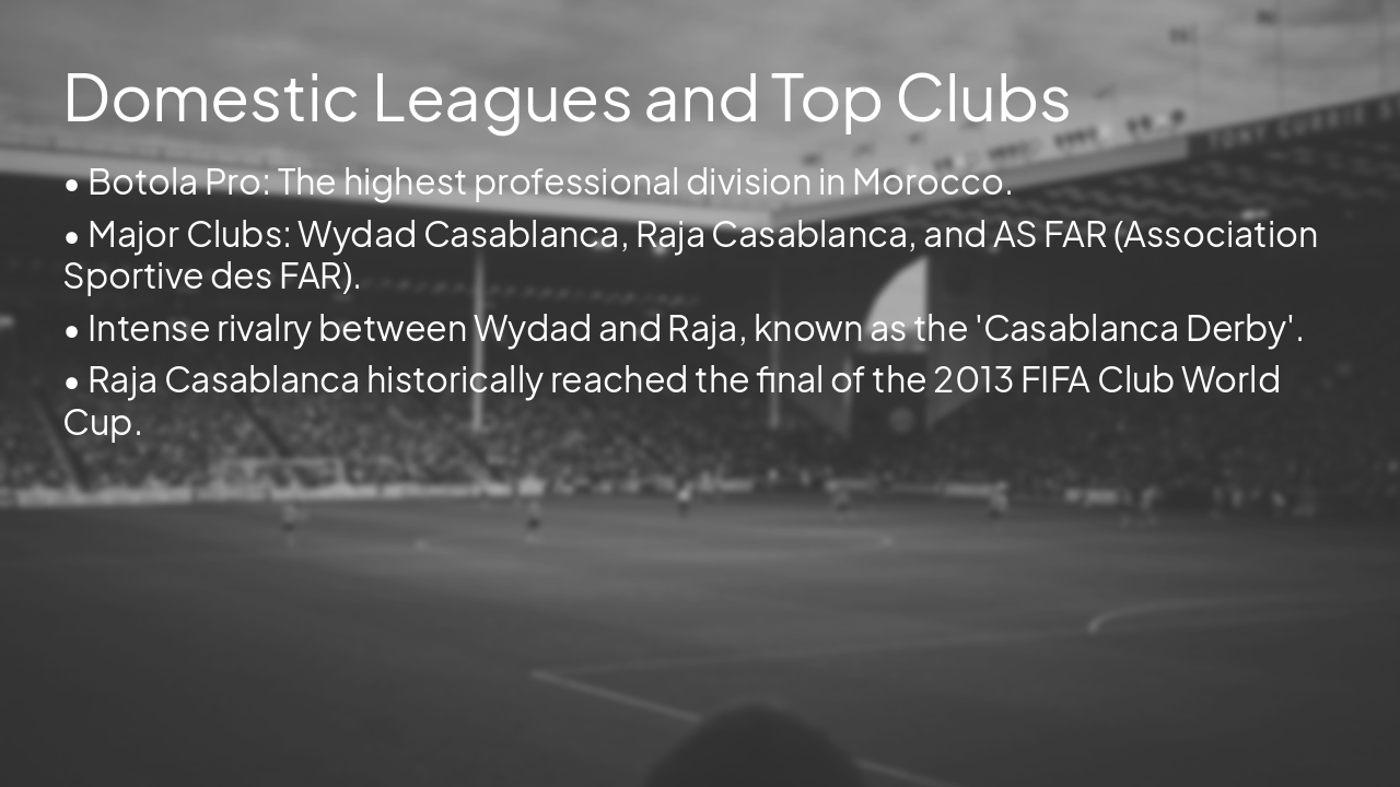 Slide 6 - Domestic Leagues and Top Clubs