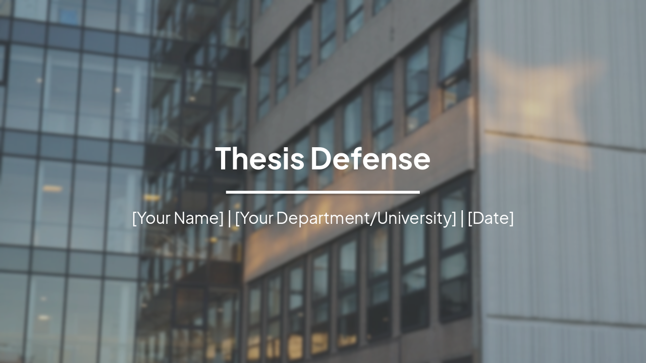 Thesis Defense Presentation