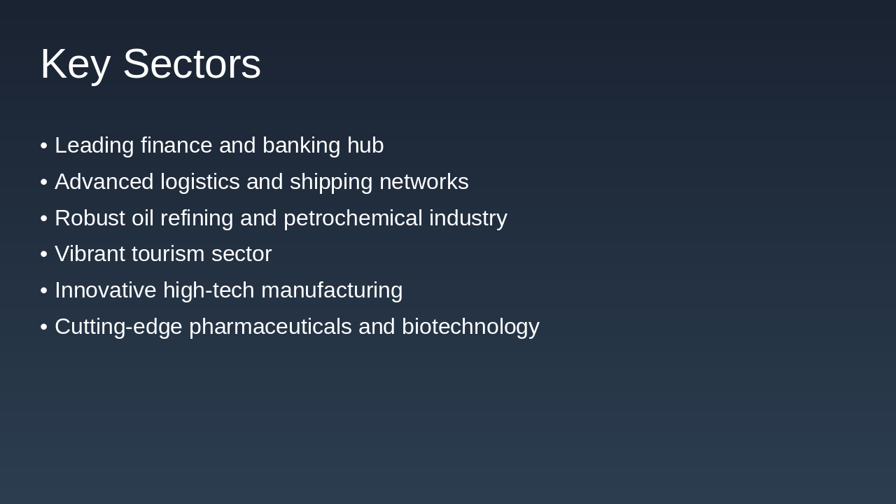 Slide 2 - Key Sectors