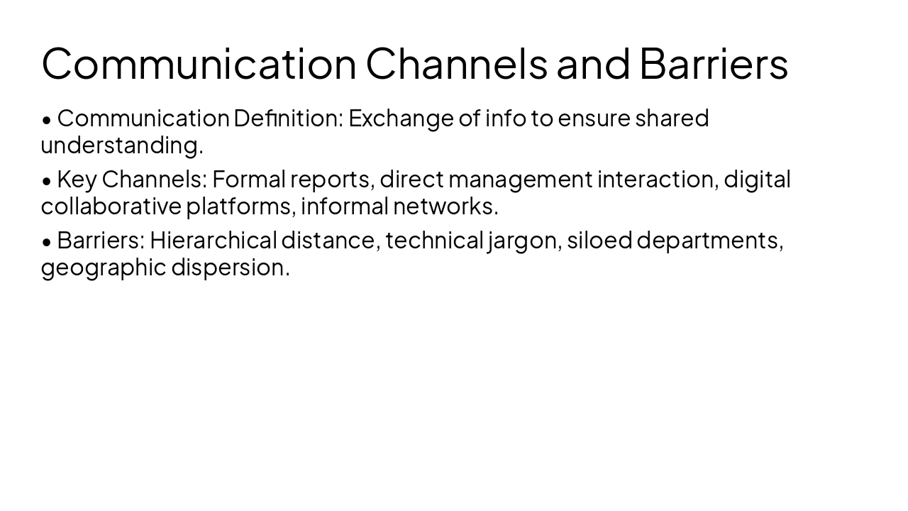 Slide 12 - Communication Channels and Barriers