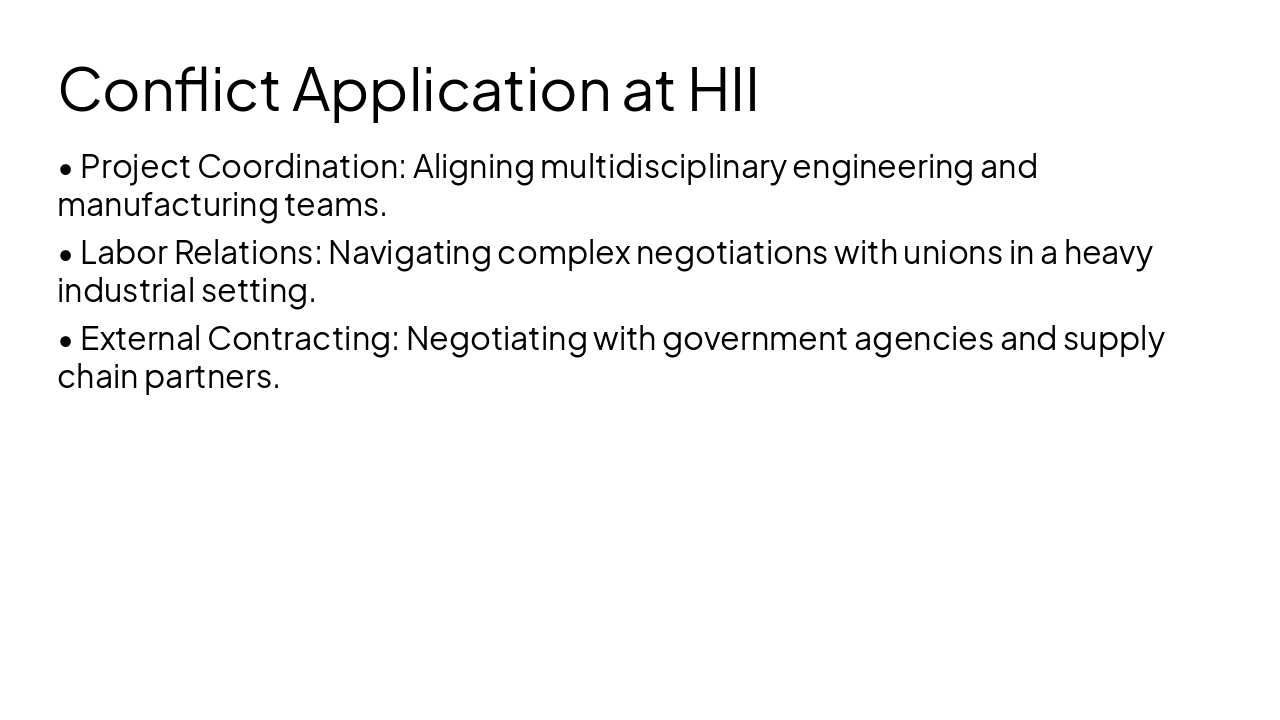 Slide 9 - Conflict Application at HII