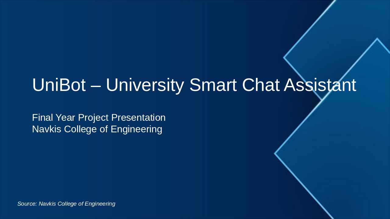 Slide 1 - UniBot – University Smart Chat Assistant