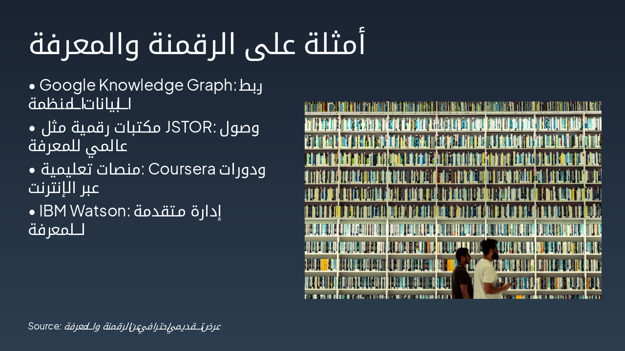 Slide 6 - أمثلة على الرقمنة والمعرفة