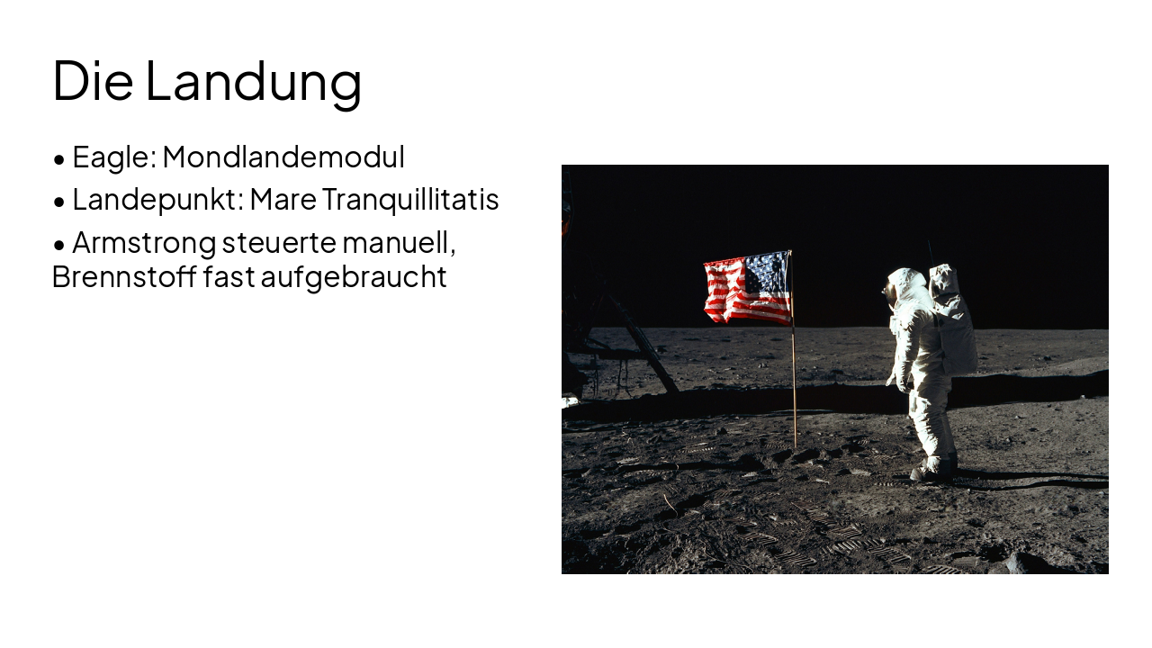 Slide 8 - Die Landung