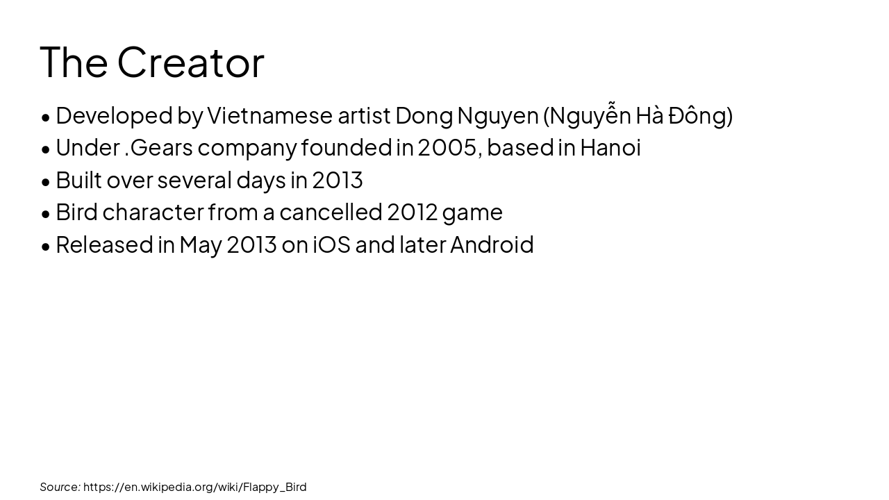 Slide 7 - The Creator