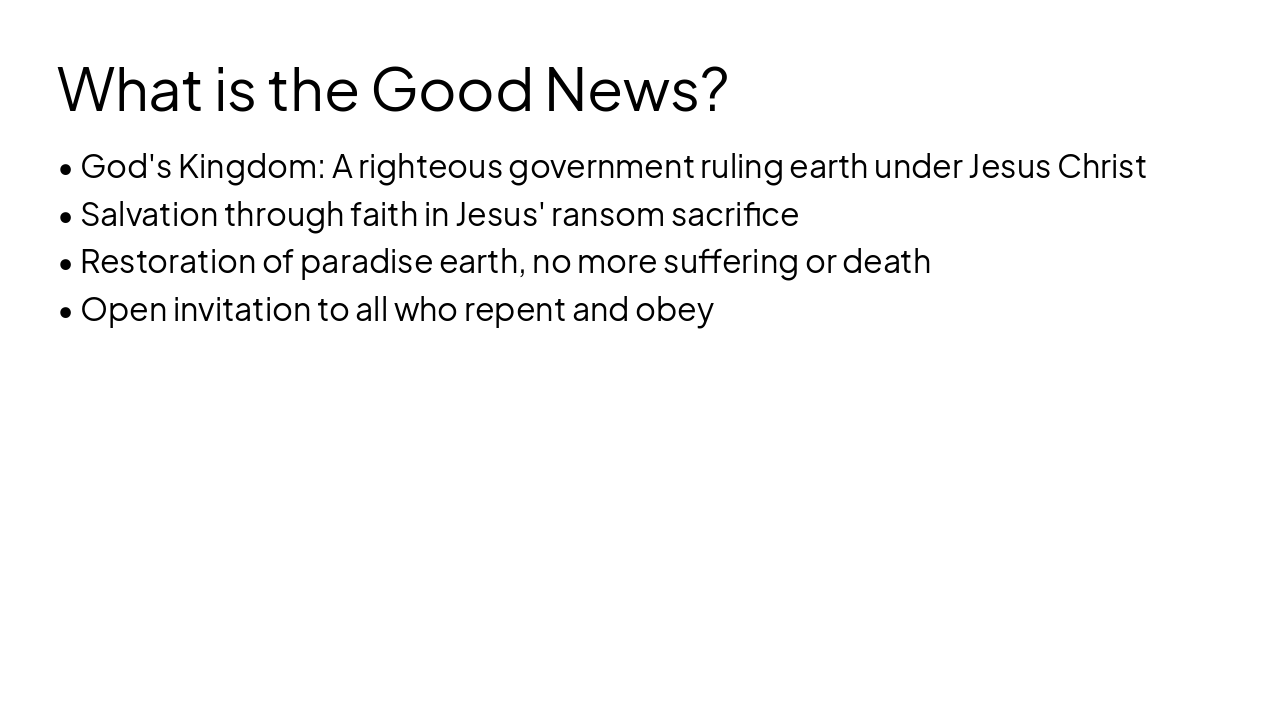 Slide 5 - What is the Good News?