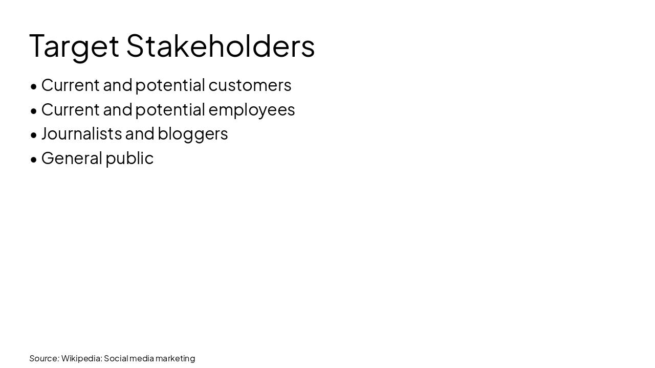 Slide 6 - Target Stakeholders