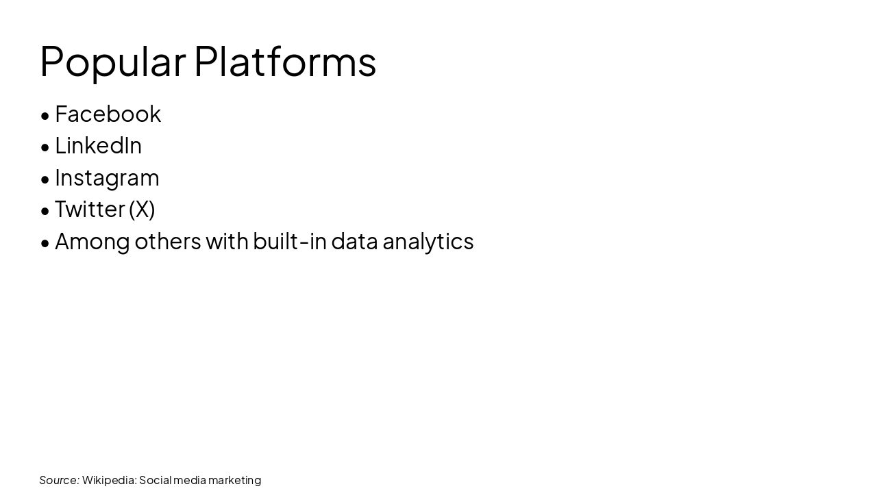 Slide 4 - Popular Platforms