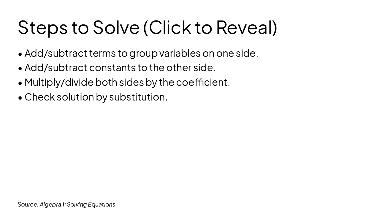 Slide 4 - Steps to Solve (Click to Reveal)