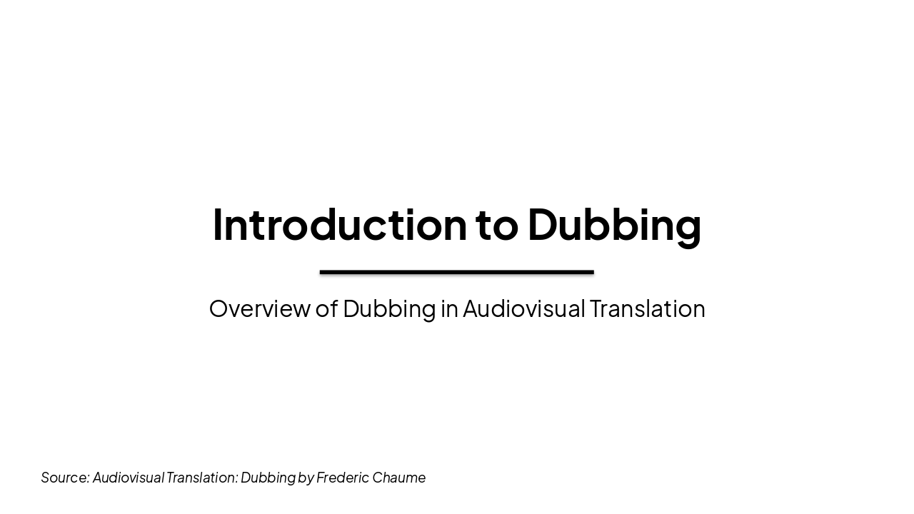 Introduction to Dubbing Essentials (30 chars)