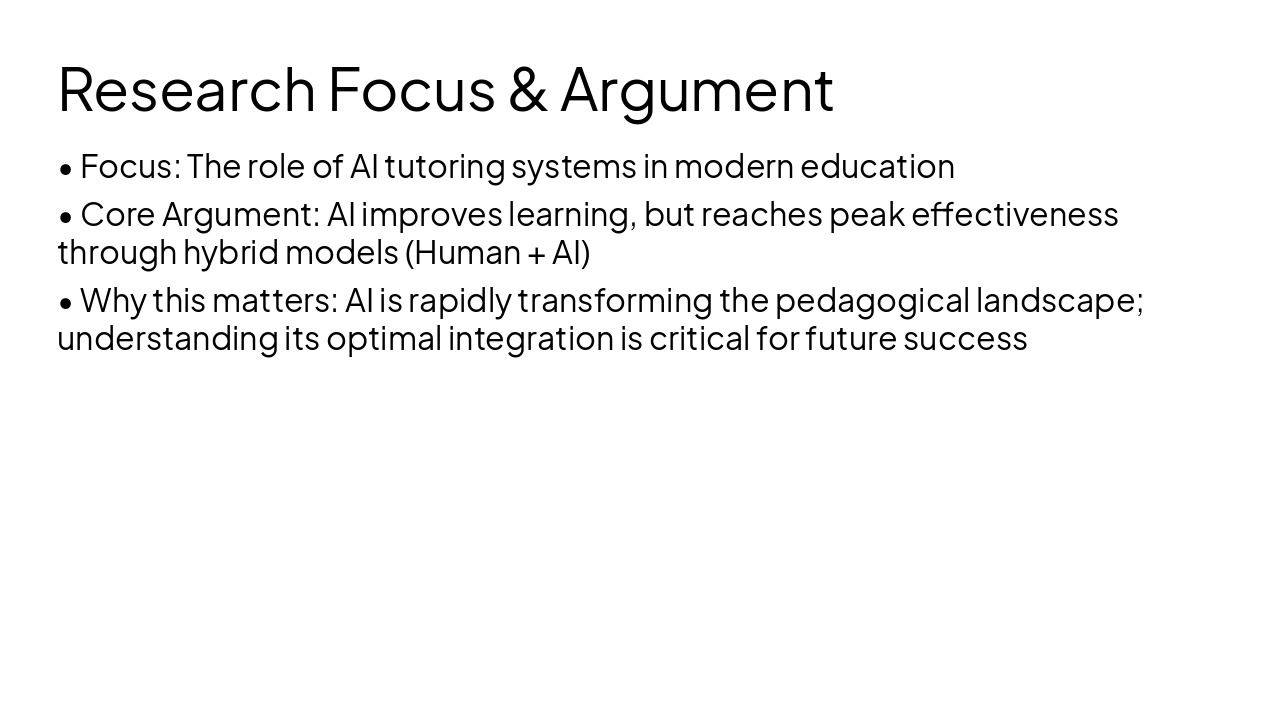 Slide 2 - Research Focus & Argument