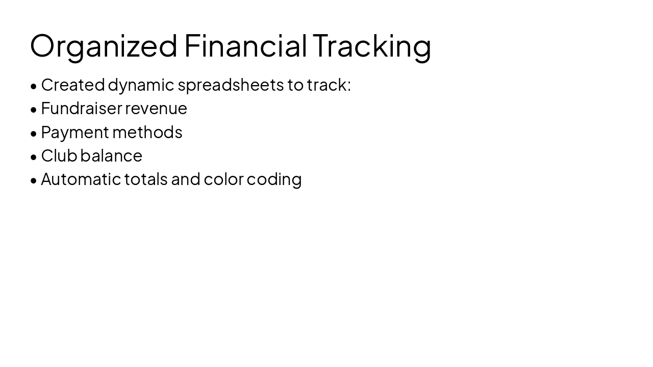 Slide 5 - Organized Financial Tracking
