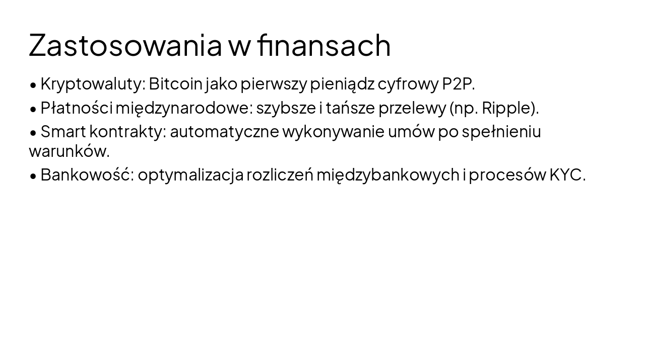 Slide 7 - Zastosowania w finansach
