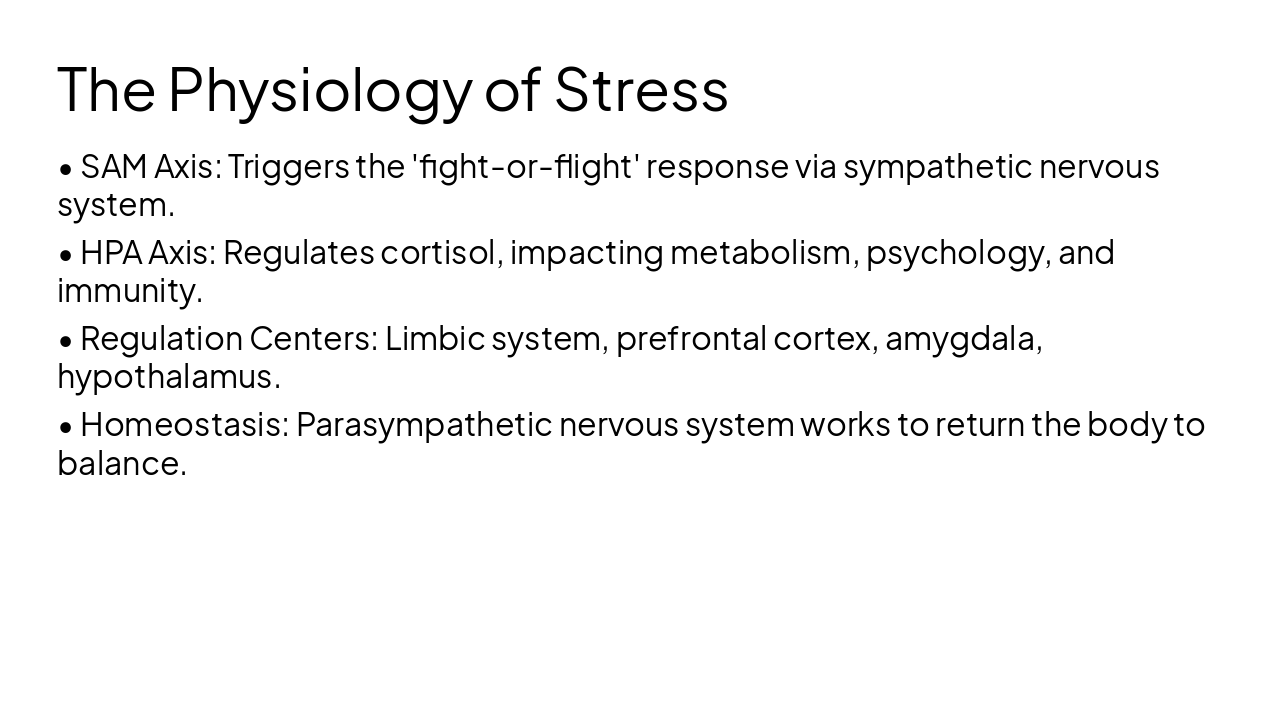 Slide 5 - The Physiology of Stress