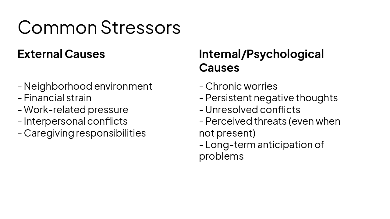 Slide 4 - Common Stressors