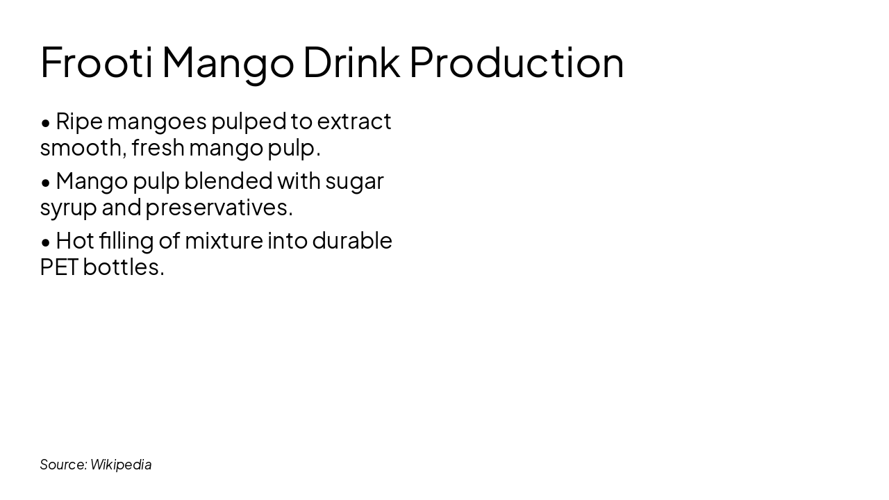 Slide 7 - Frooti Mango Drink Production