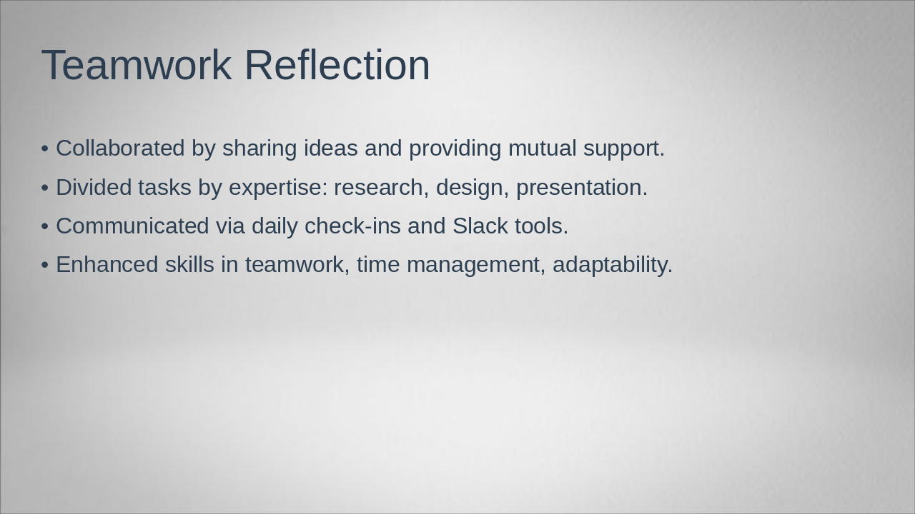 Slide 1 - Teamwork Reflection