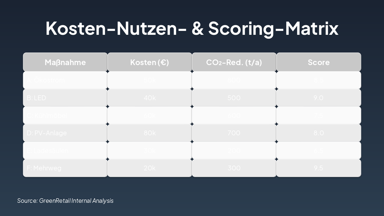 Slide 5 - Kosten-Nutzen- & Scoring-Matrix