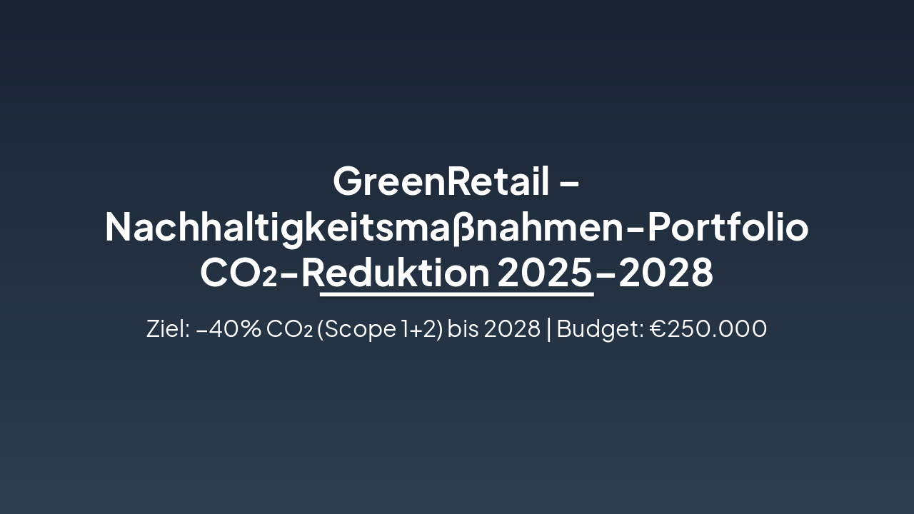 GreenRetail CO₂ Reduction Plan 2025-2028 (38 chars)