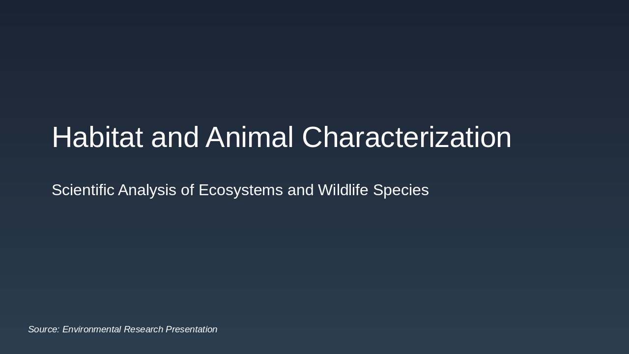 Habitat & Animal Characterization Template (38 chars)