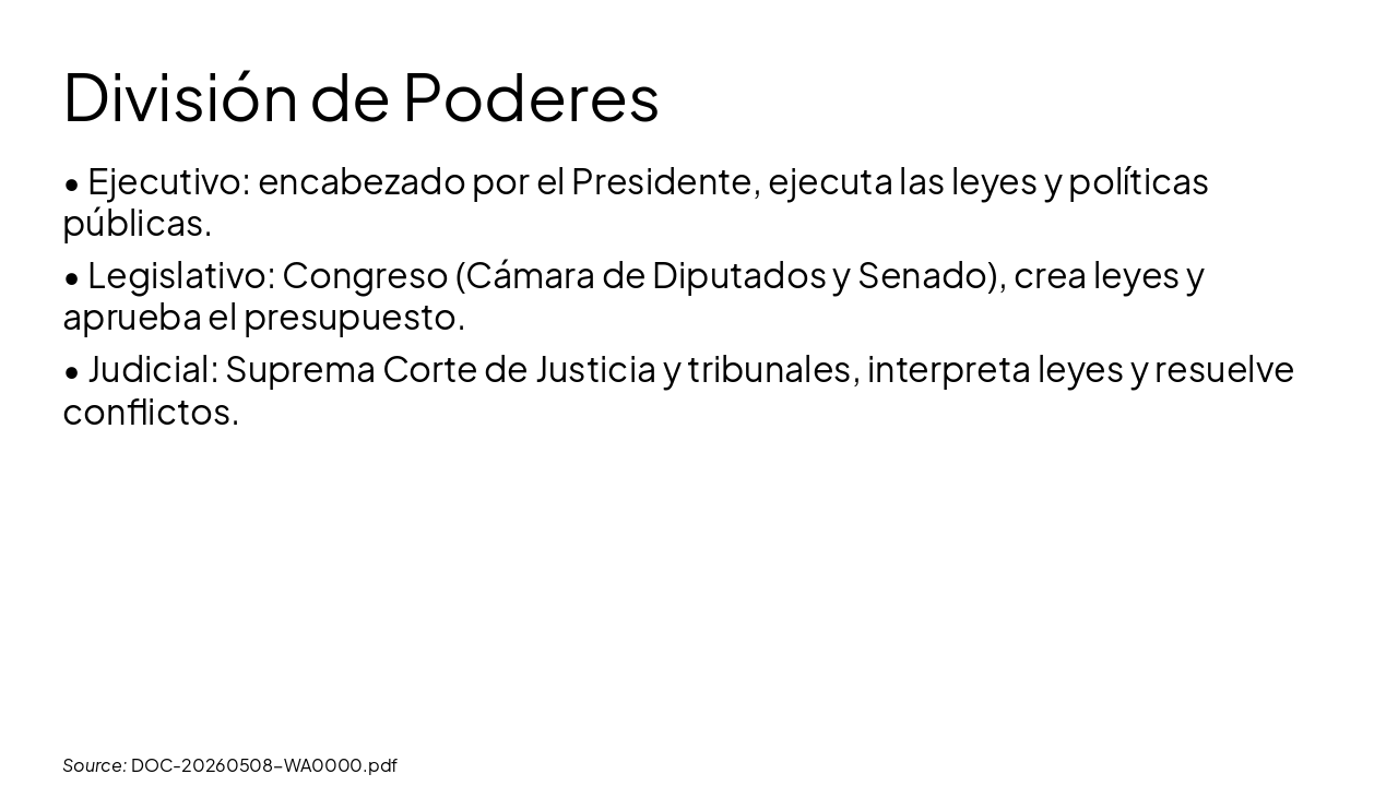 Slide 5 - División de Poderes