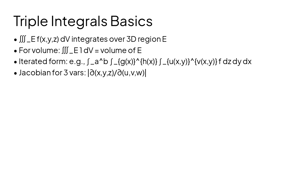 Slide 10 - Triple Integrals Basics