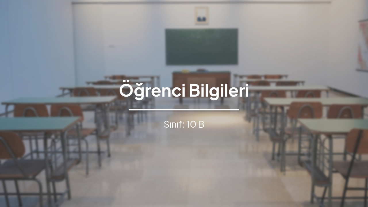 Slide 1 - Öğrenci Bilgileri