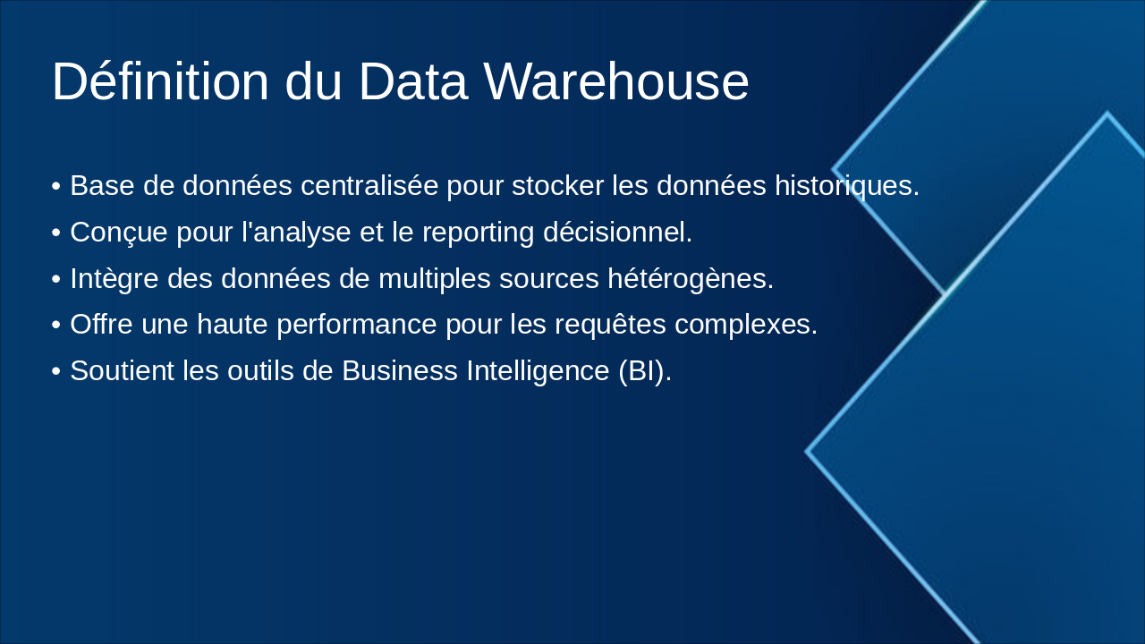 Slide 3 - Définition du Data Warehouse