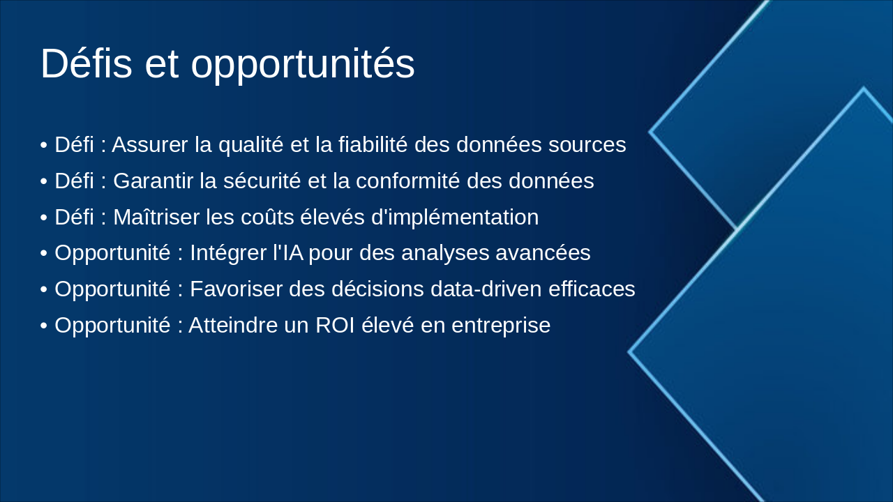Slide 8 - Défis et opportunités