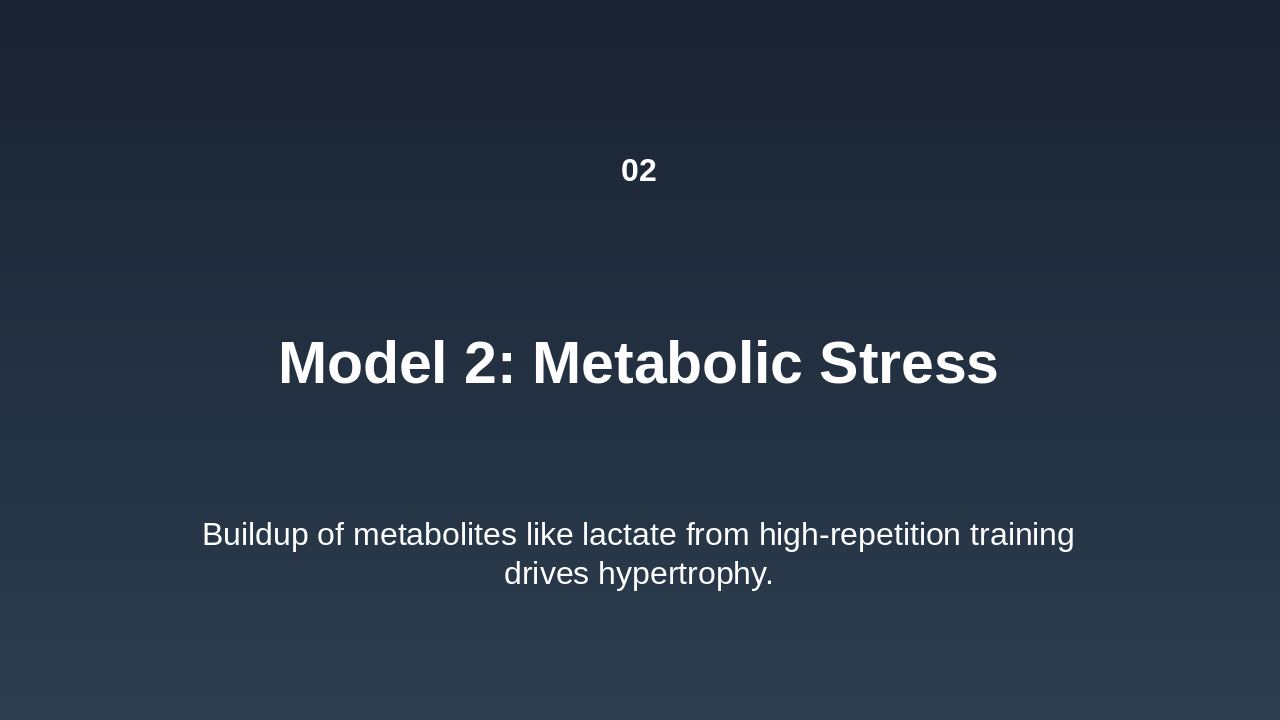 Slide 6 - Model 2: Metabolic Stress