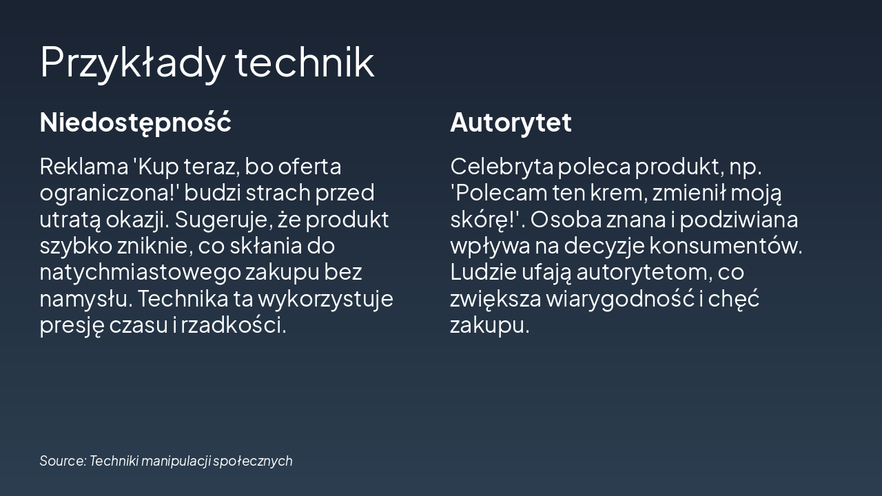 Slide 5 - Przykłady technik