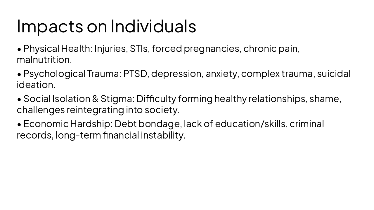 Slide 10 - Impacts on Individuals